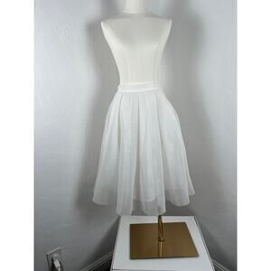 AQUA White Mesh Midi "Fit and Flare" midi skirt  (Woman's Small)